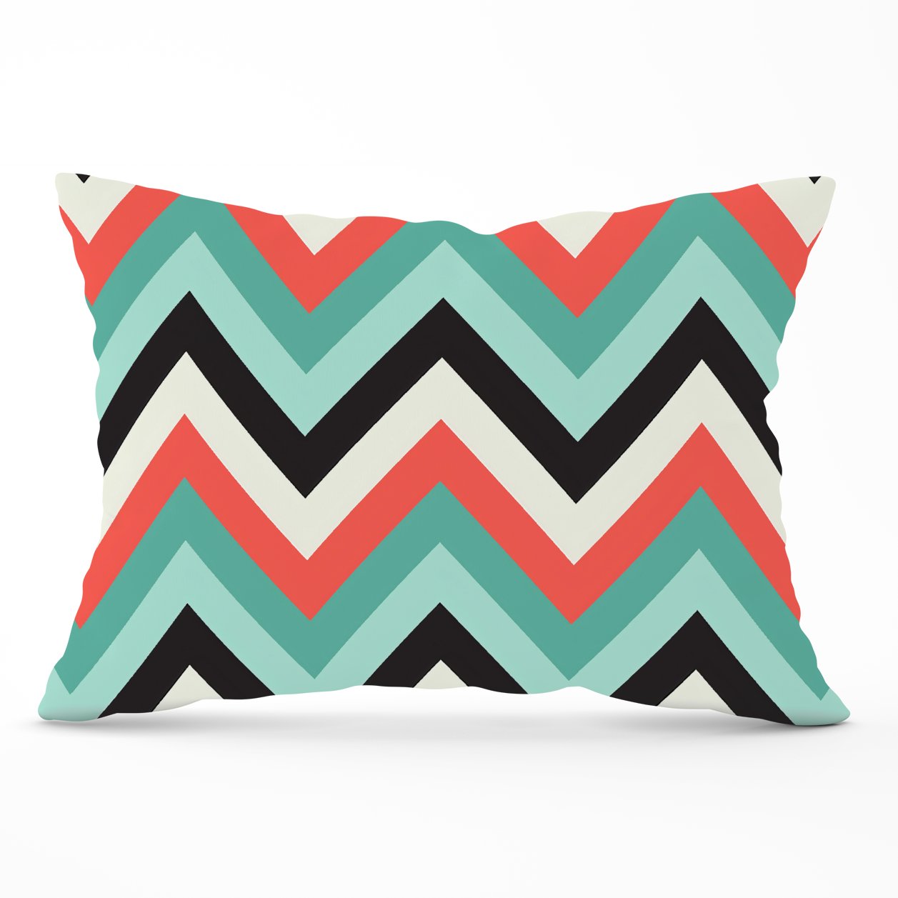 Geometric Colored Chevron Pattern Cushions