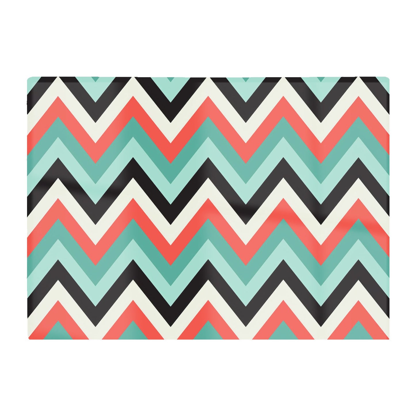 Geometric Colored Chevron Pattern Glass Chopping Board