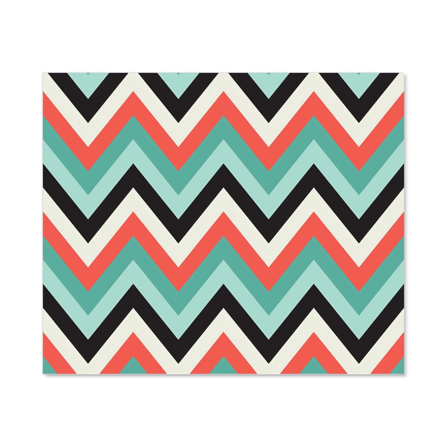 Geometric Colored Chevron Pattern Kitchen Splashback