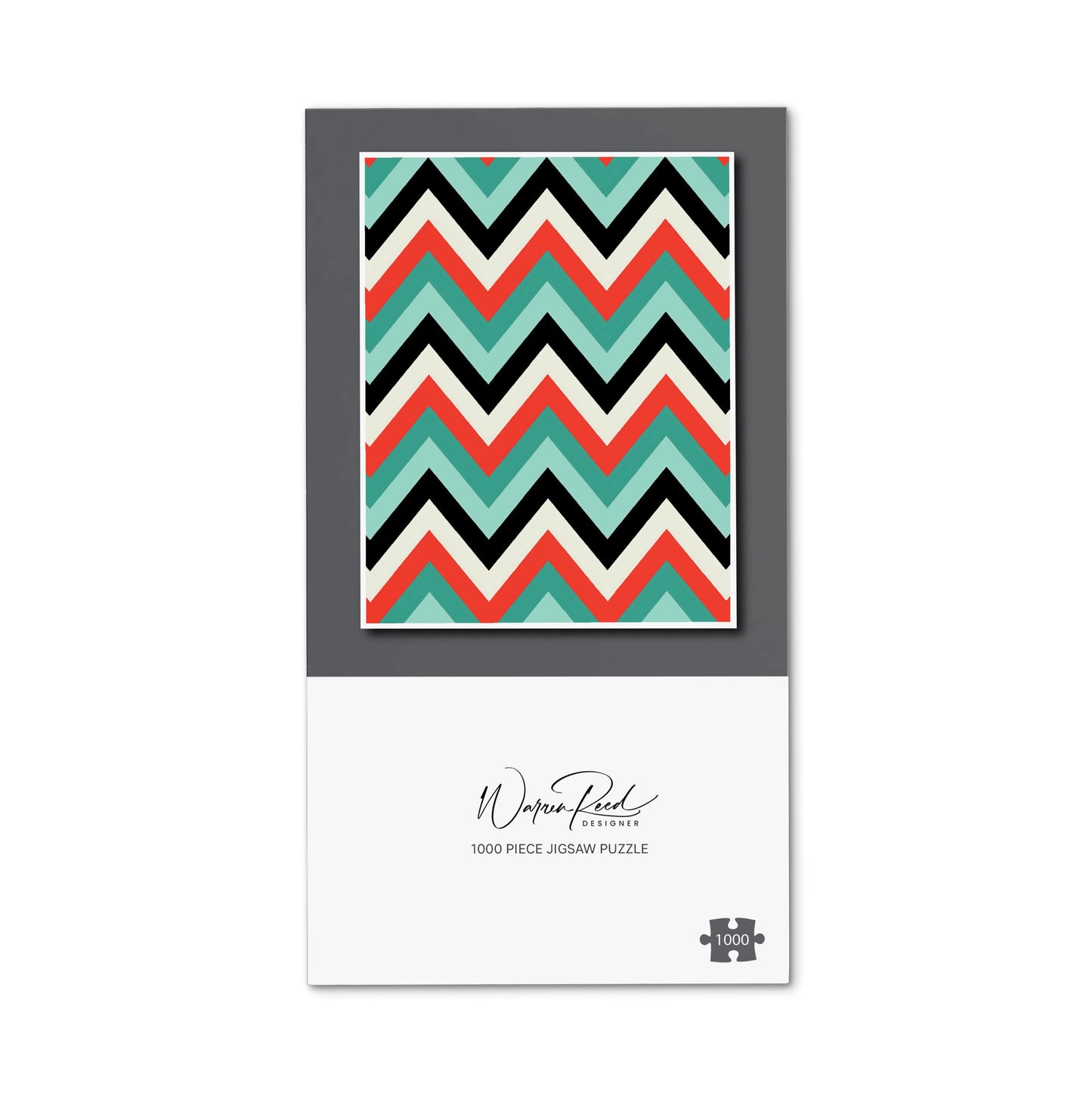 Geometric Colored Chevron Pattern Jigsaw Puzzle