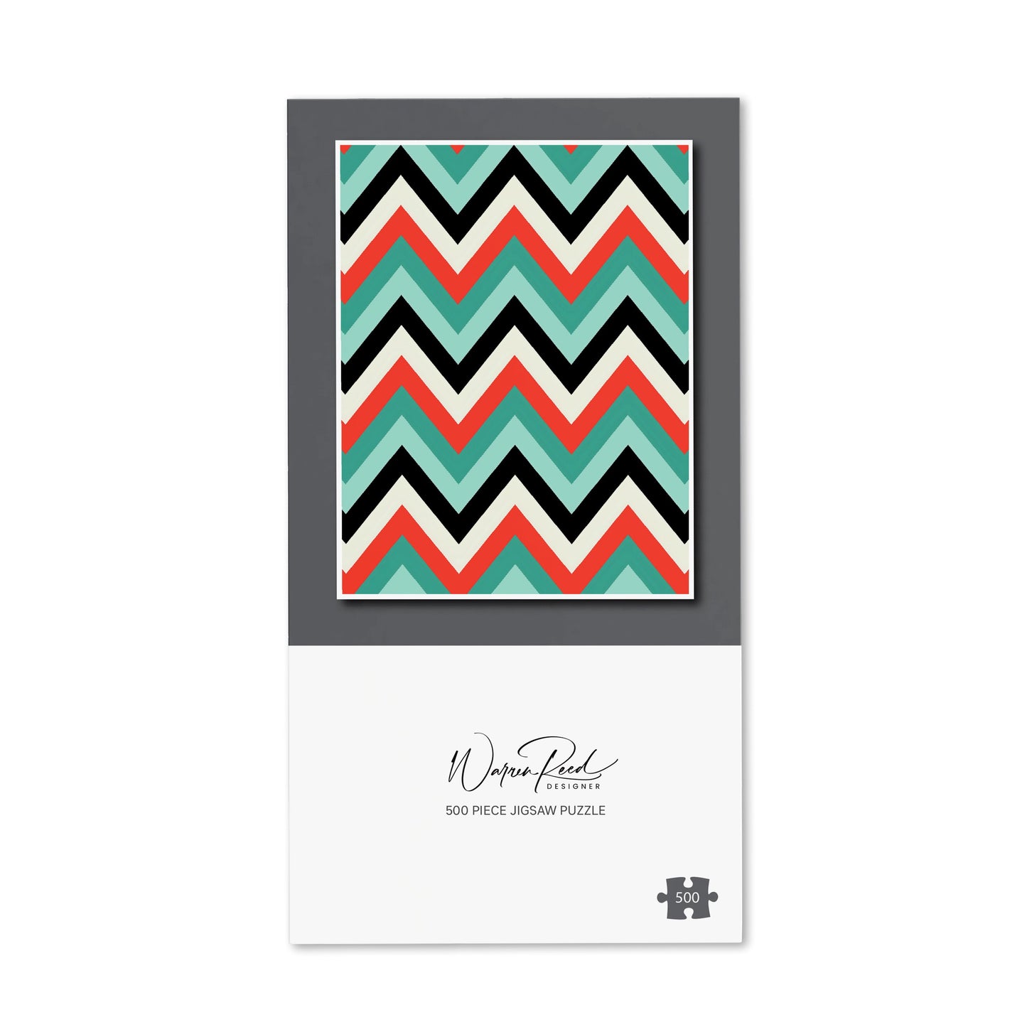 Geometric Colored Chevron Pattern Jigsaw Puzzle