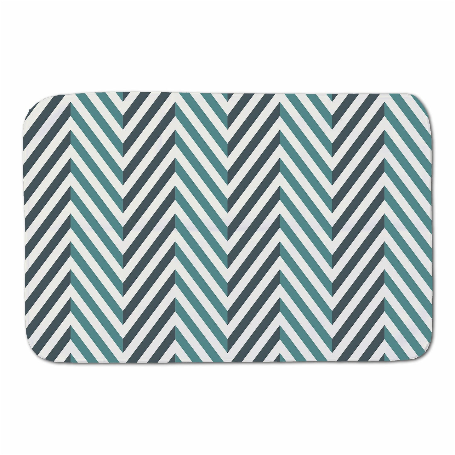 Geometric Herringbone Chevron Blues Sherpa Blanket