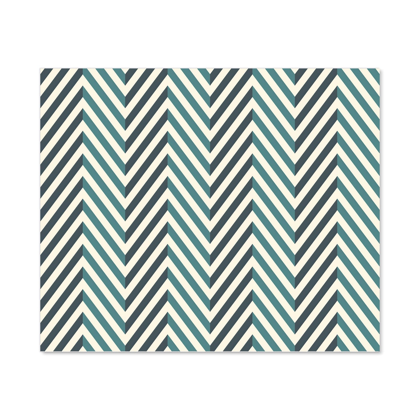 Geometric Herringbone Chevron Blues Kitchen Splashback