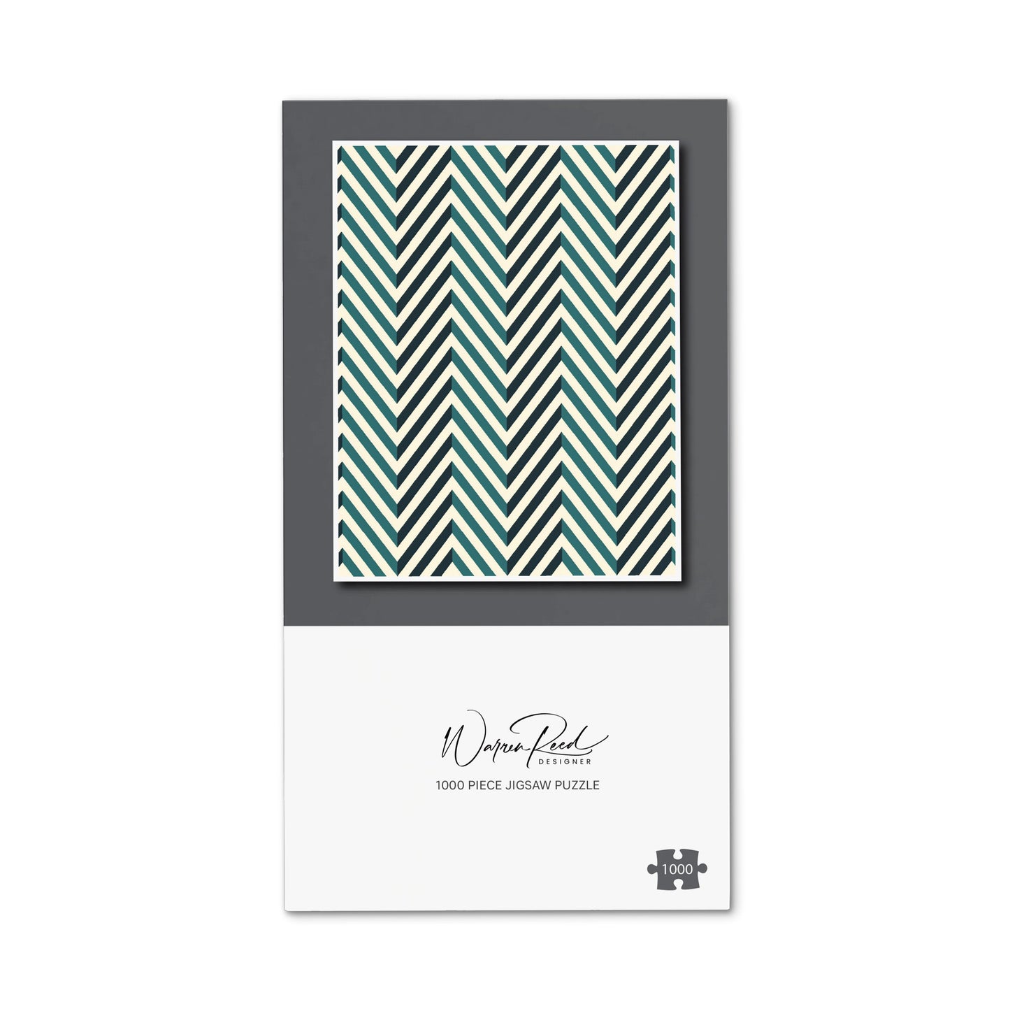 Geometric Herringbone Chevron Blues Jigsaw Puzzle