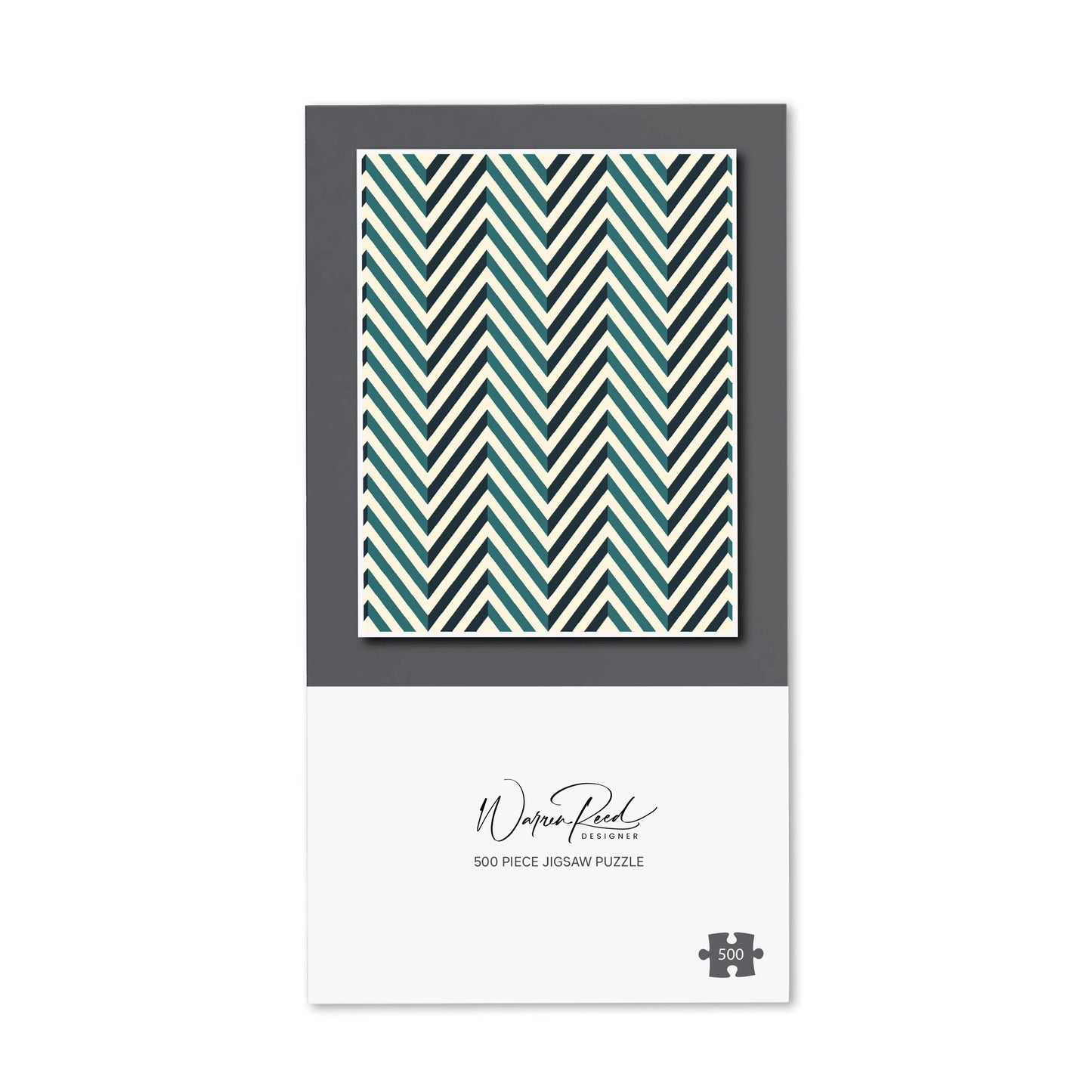 Geometric Herringbone Chevron Blues Jigsaw Puzzle