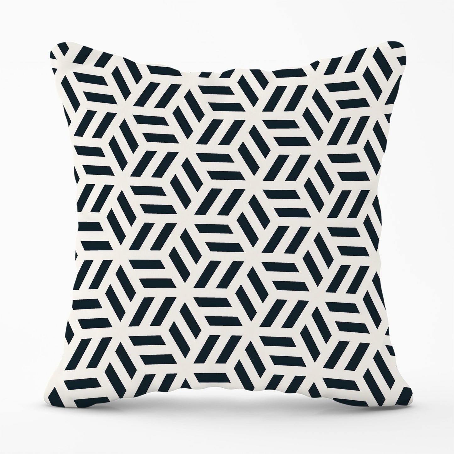Geometric Monochrome Hexagonal Pattern Cushions