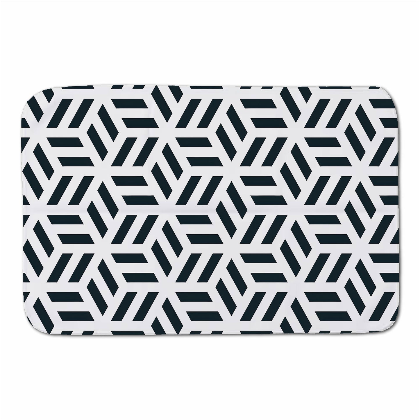 Geometric Monochrome Hexagonal Pattern Sherpa Blanket