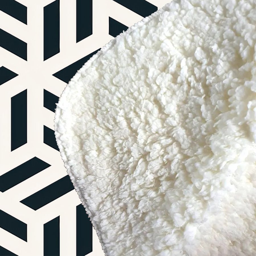 Geometric Monochrome Hexagonal Pattern Sherpa Blanket