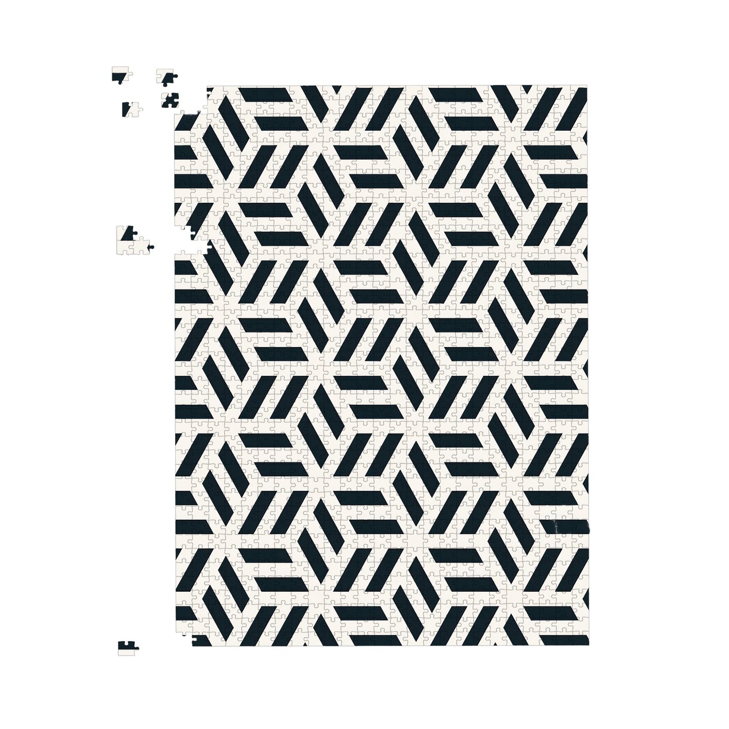 Geometric Monochrome Hexagonal Pattern Jigsaw Puzzle