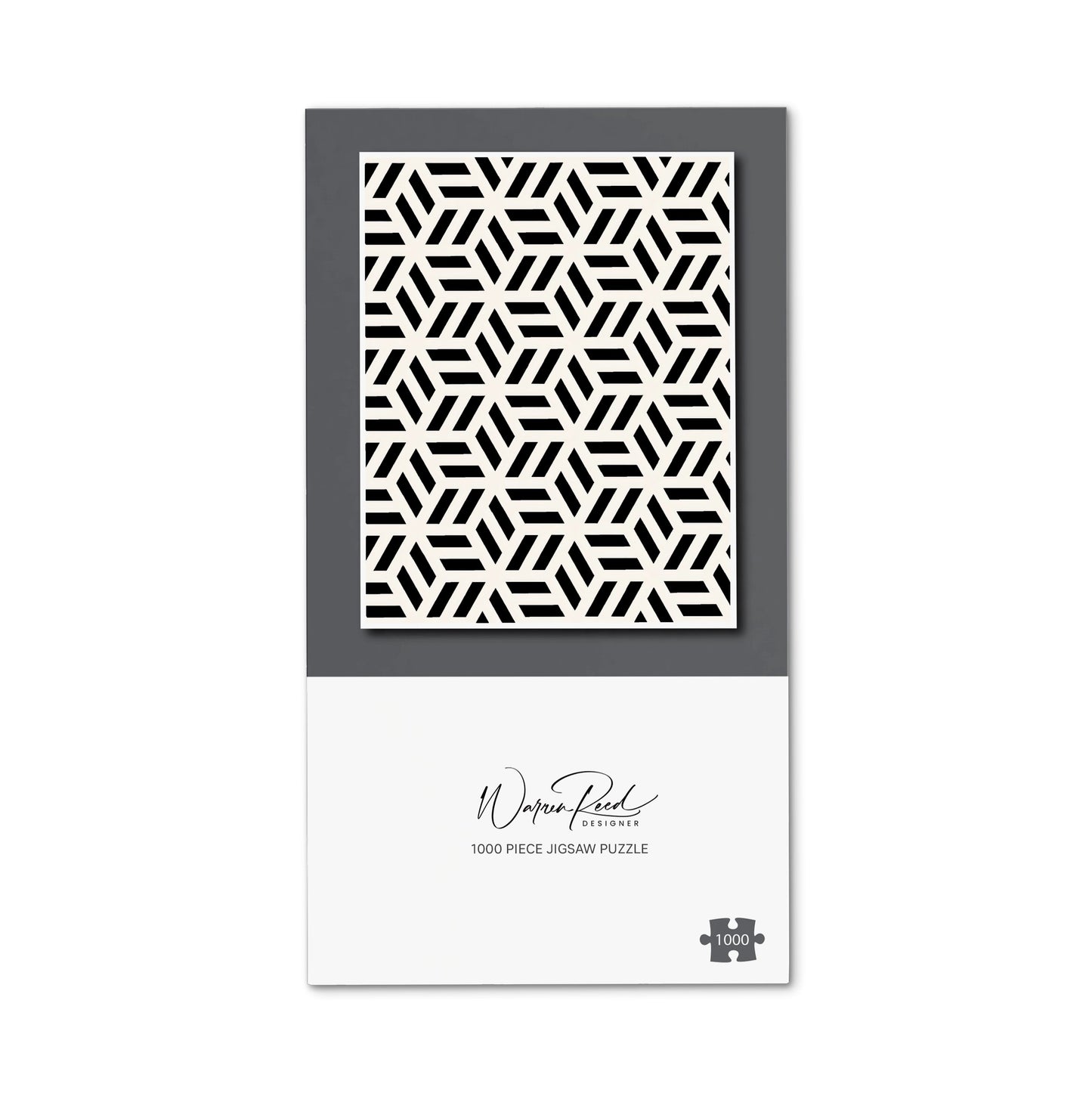Geometric Monochrome Hexagonal Pattern Jigsaw Puzzle