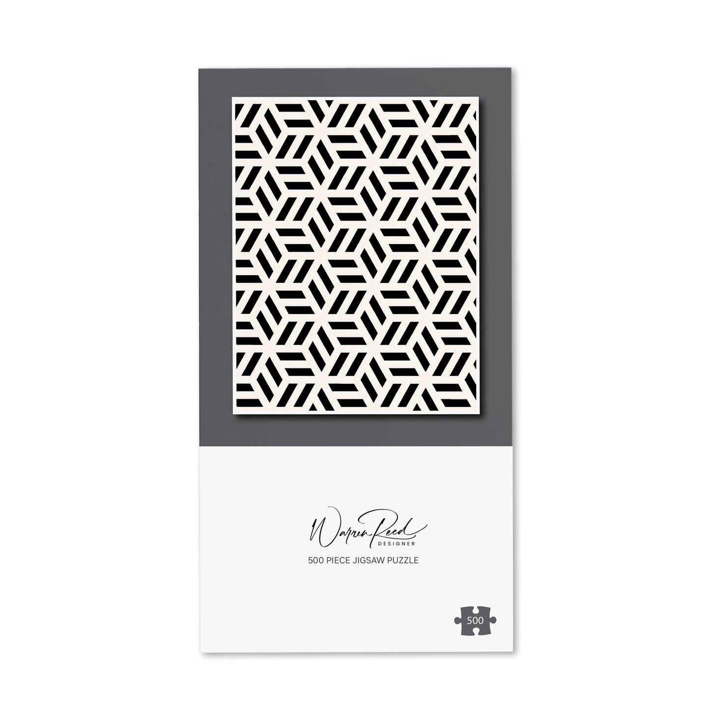 Geometric Monochrome Hexagonal Pattern Jigsaw Puzzle