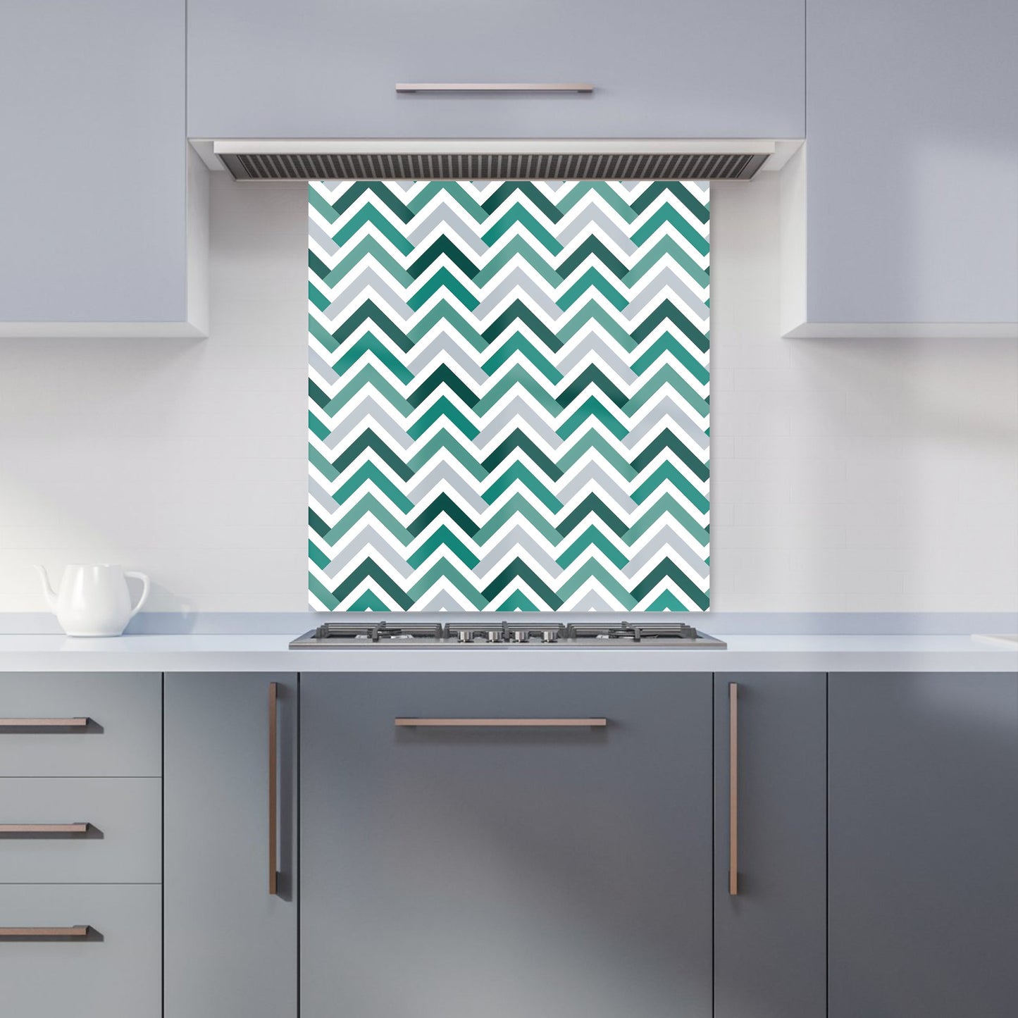 Geometric Retro Vintage Chevron Pattern Kitchen Splashback