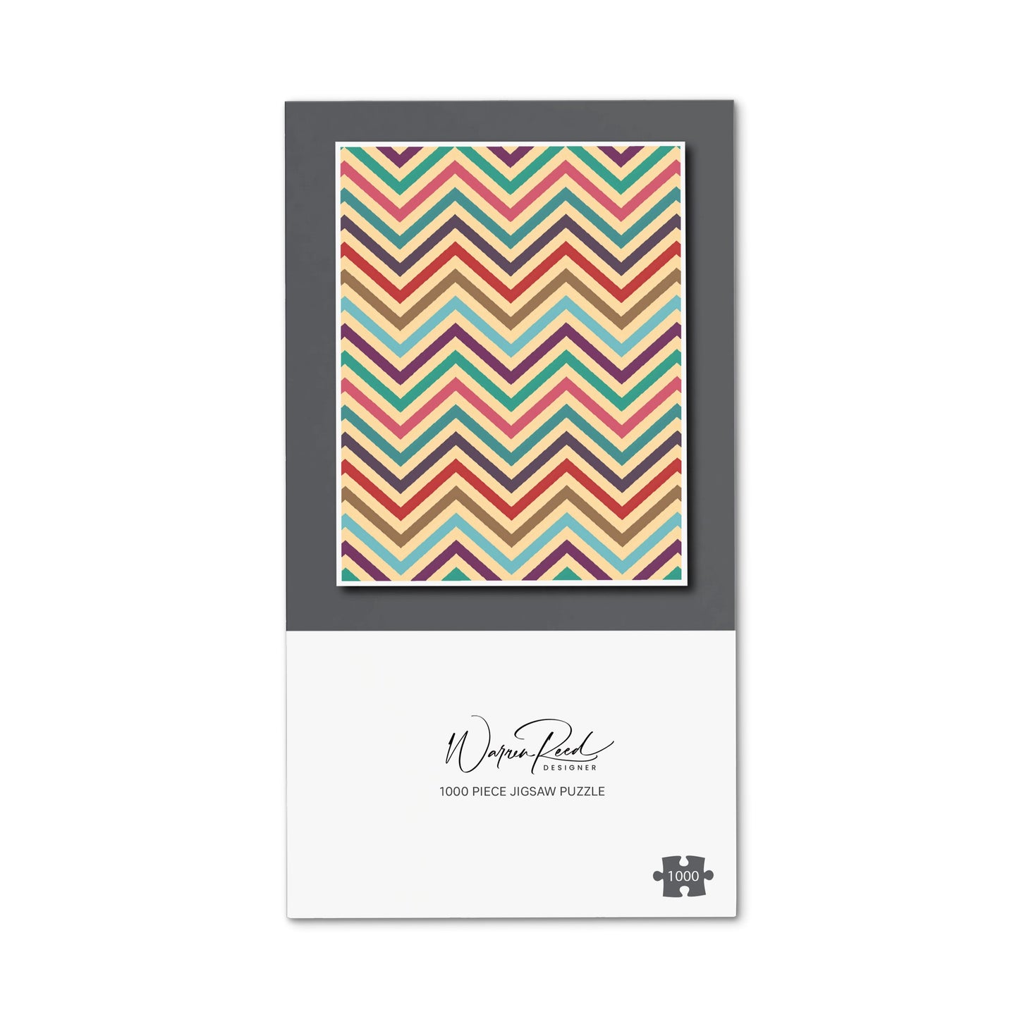 Geometric Vintage Colored Chevron Pattern Jigsaw Puzzle