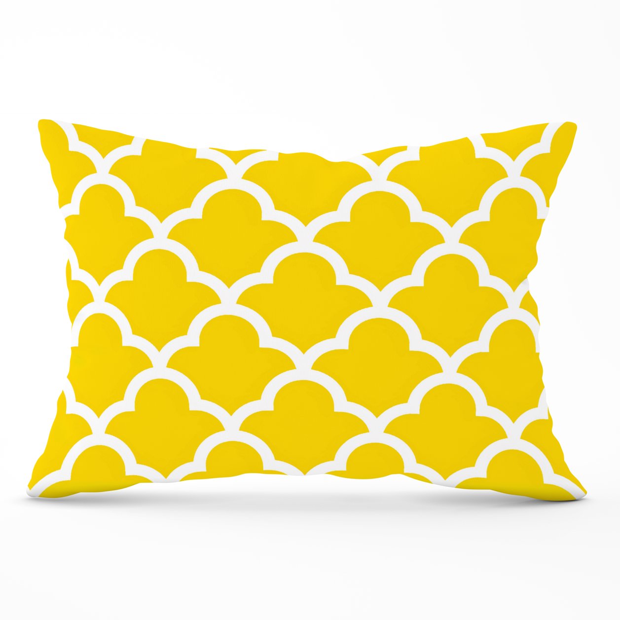 Geometric Yellow Quatrefoil Wave Cushions