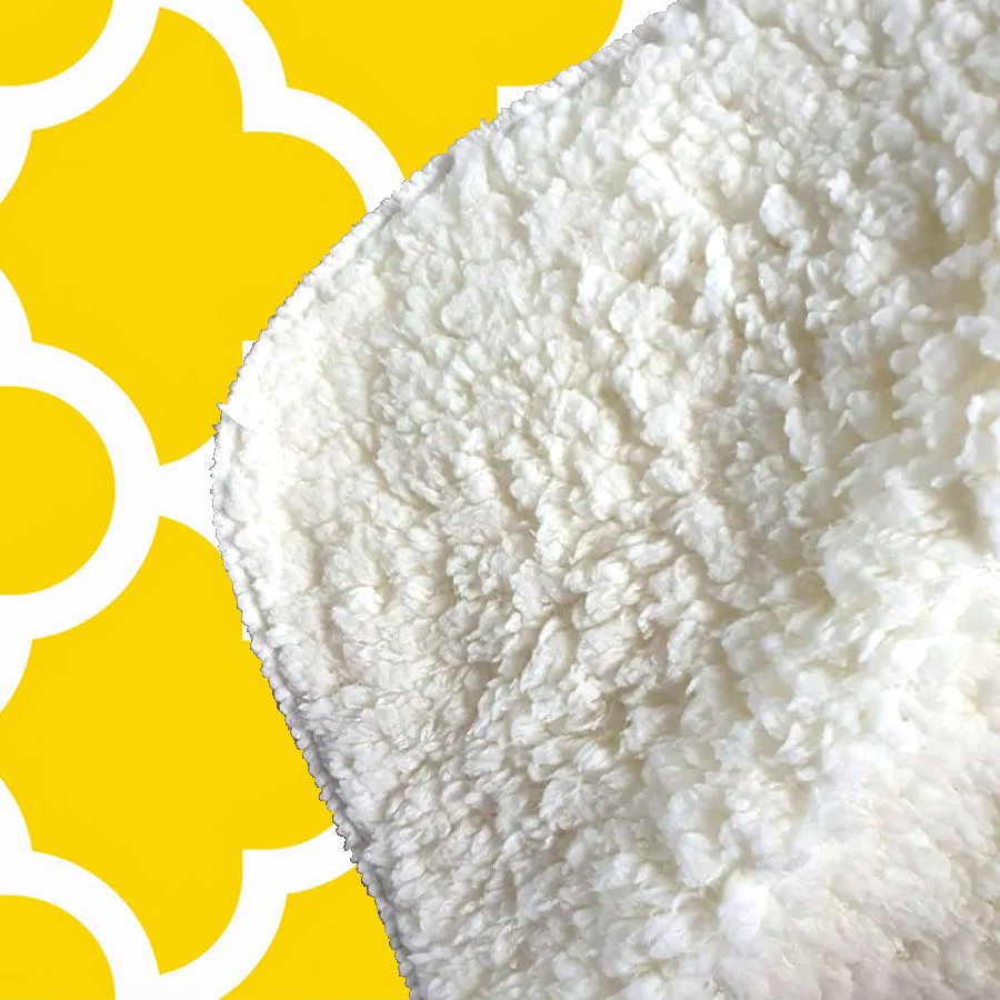 Geometric Yellow Quatrefoil Wave Sherpa Blanket