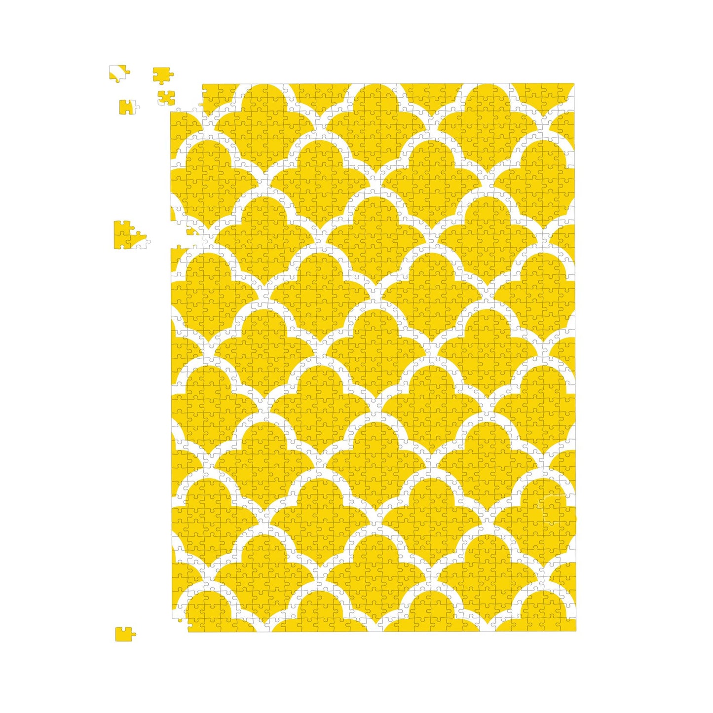 Geometric Yellow Quatrefoil Wave Jigsaw Puzzle