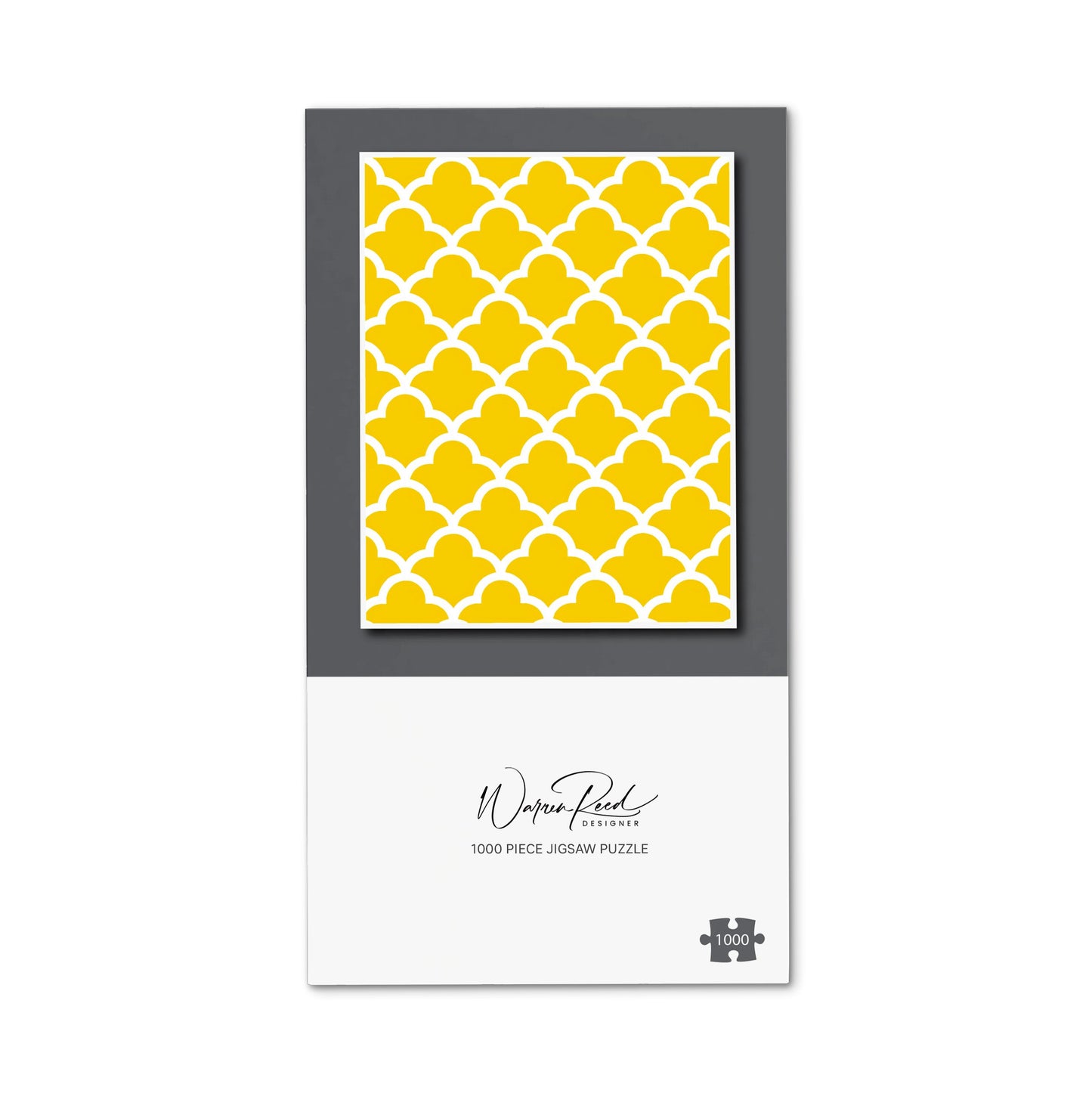 Geometric Yellow Quatrefoil Wave Jigsaw Puzzle