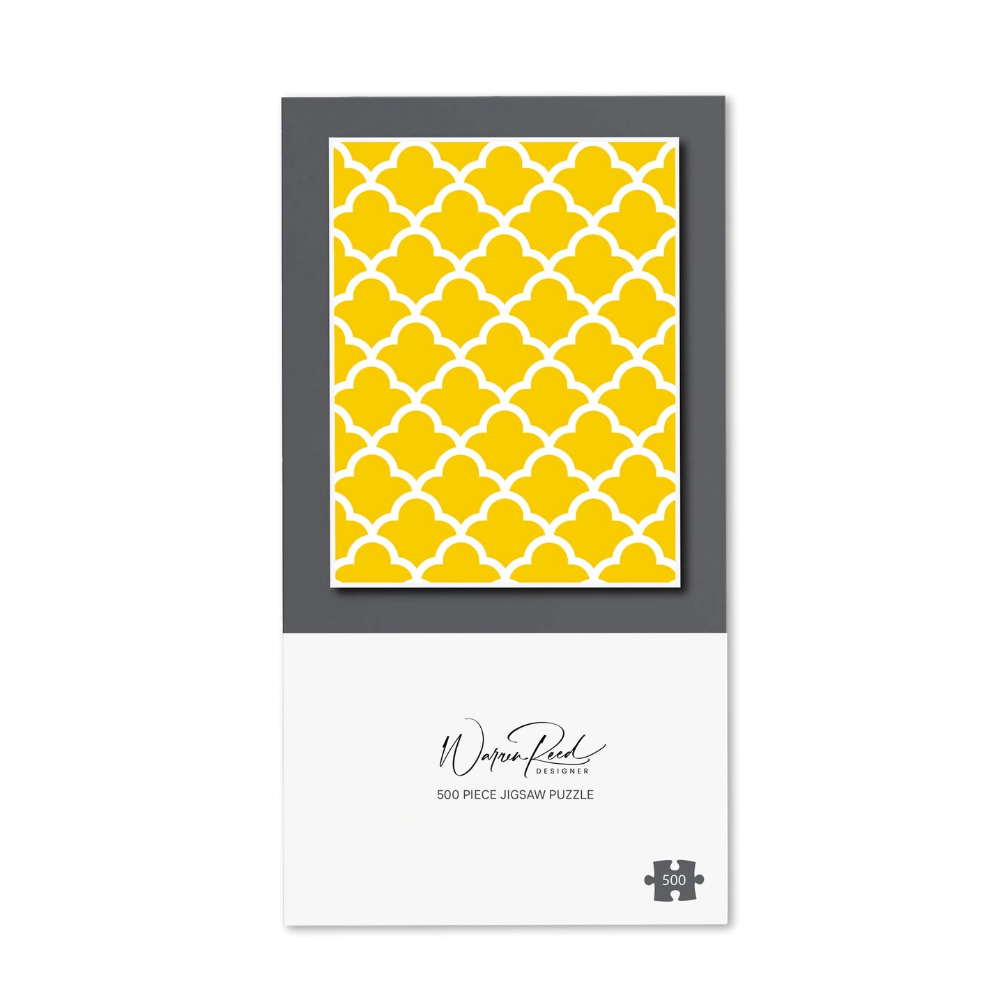 Geometric Yellow Quatrefoil Wave Jigsaw Puzzle