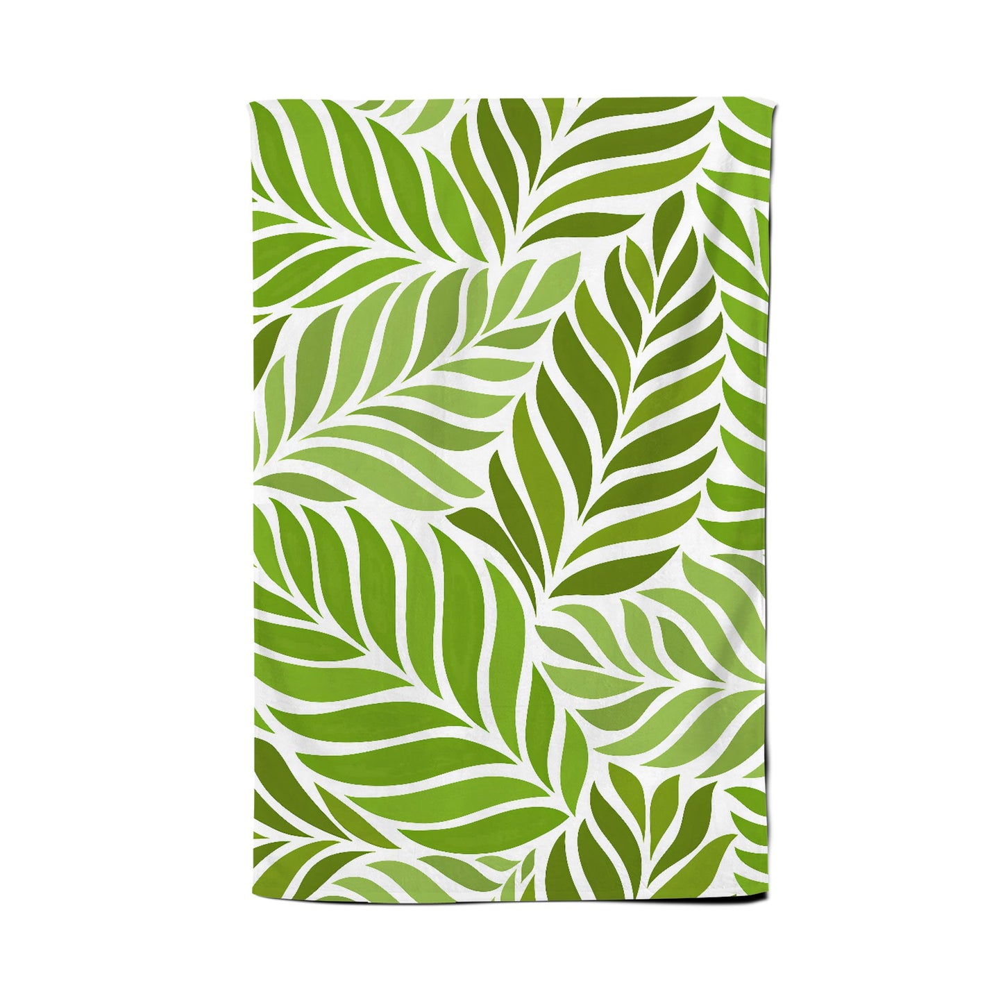 Green Leaf Pattern Tea Towel