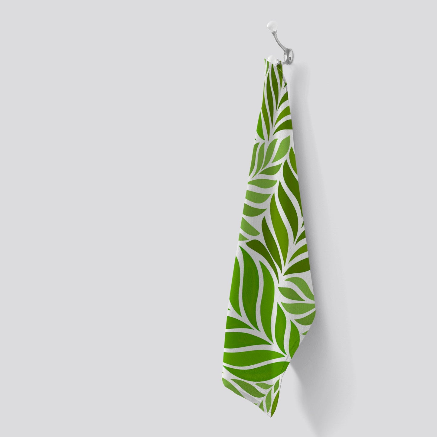 Green Leaf Pattern Tea Towel