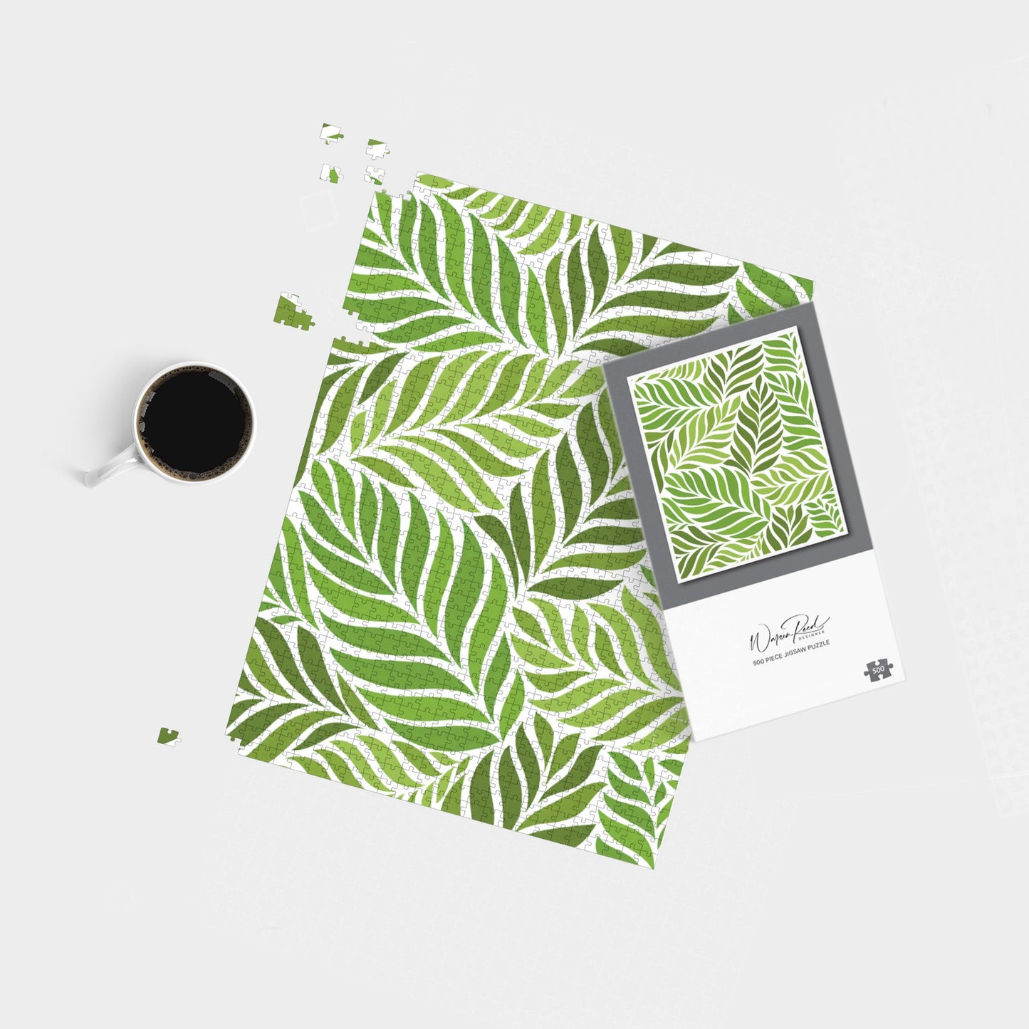 Green Leaf Pattern Jigsaw Puzzle
