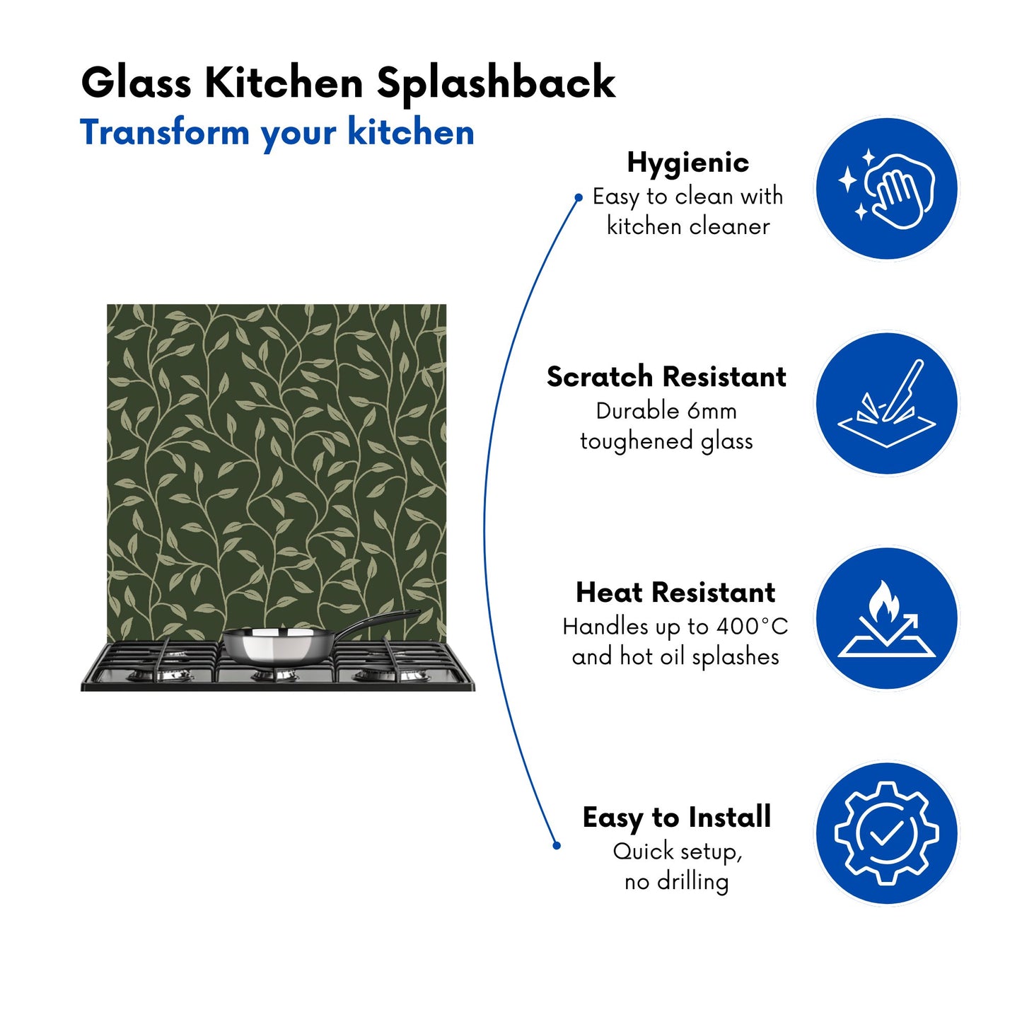 Green Shrub With Leaves Kitchen Splashback
