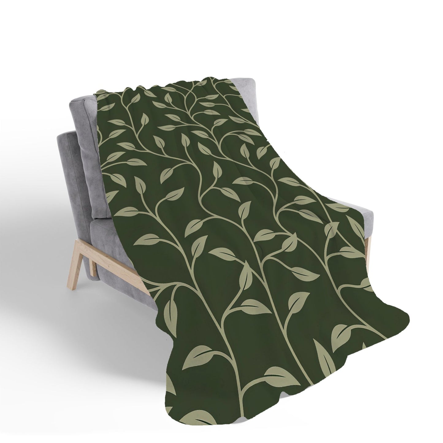 Green Shrub With Leaves Sherpa Blanket