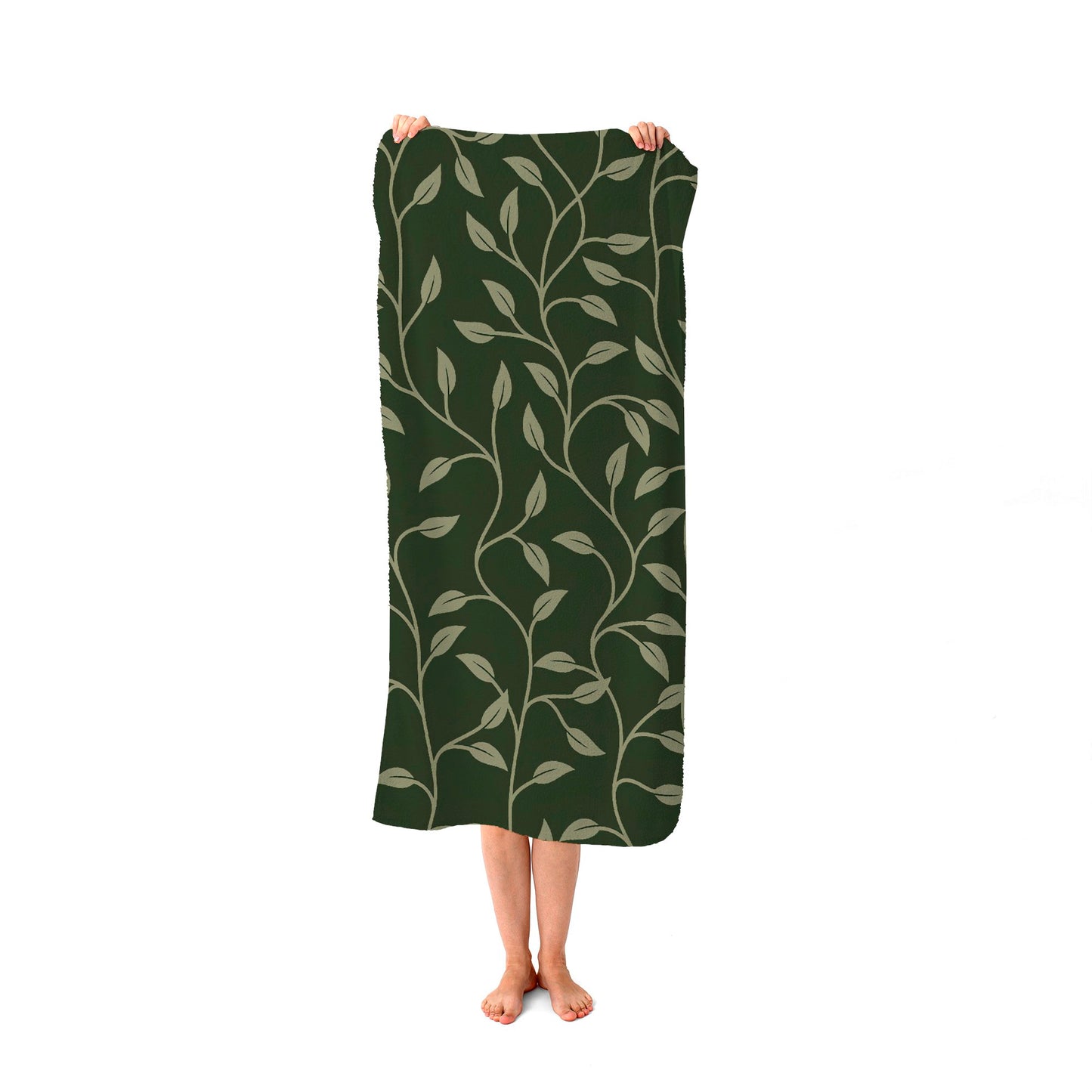 Green Shrub With Leaves Beach Towel