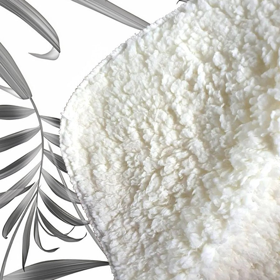 Hawaiian Style Palm Leaves Sherpa Blanket