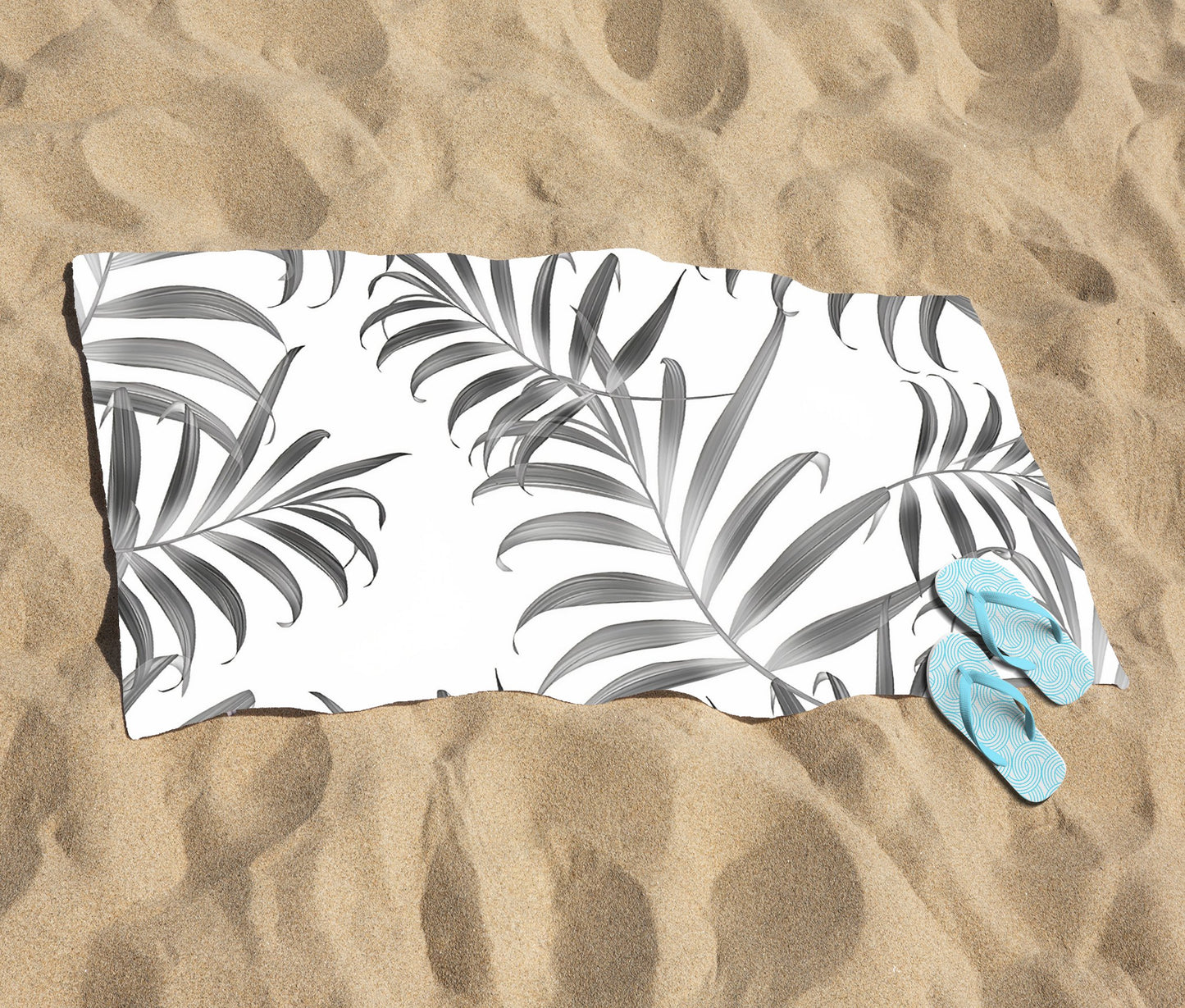 Hawaiian Style Palm Leaves Beach Towel