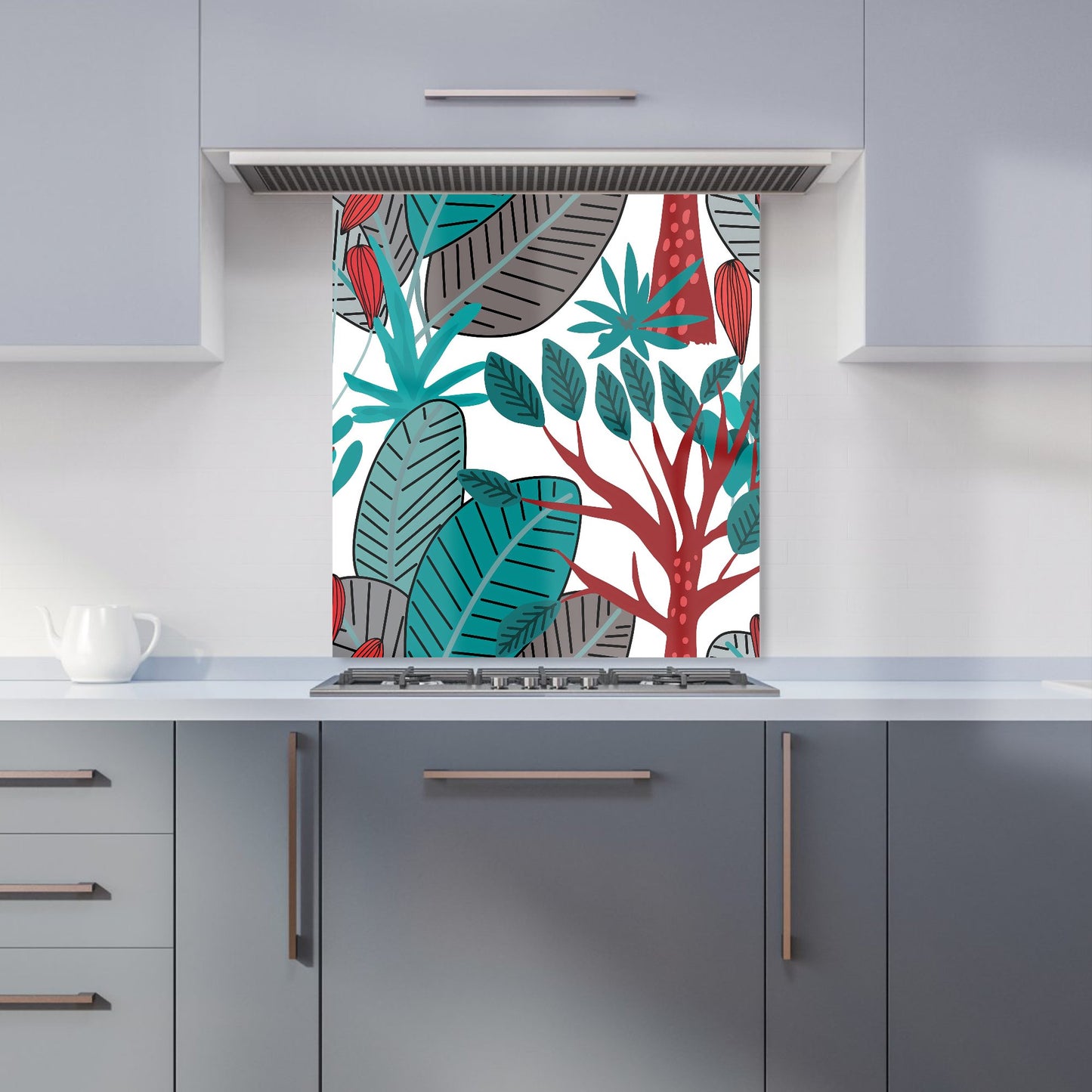 Jungle Exotic Summer Tropical Leaves Kitchen Splashback