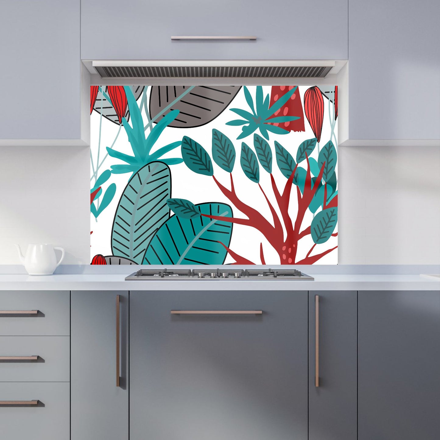 Jungle Exotic Summer Tropical Leaves Kitchen Splashback