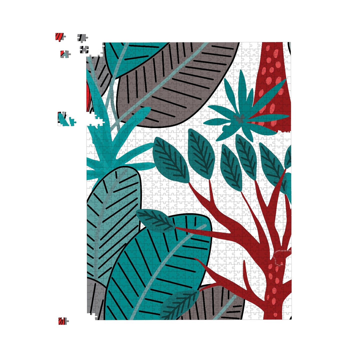 Jungle Exotic Summer Tropical Leaves Jigsaw Puzzle