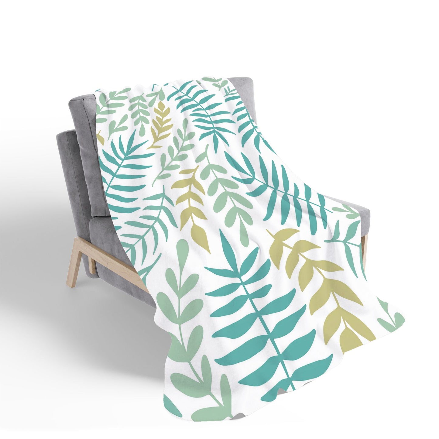Multicolor Leafs And Branches Sherpa Blanket