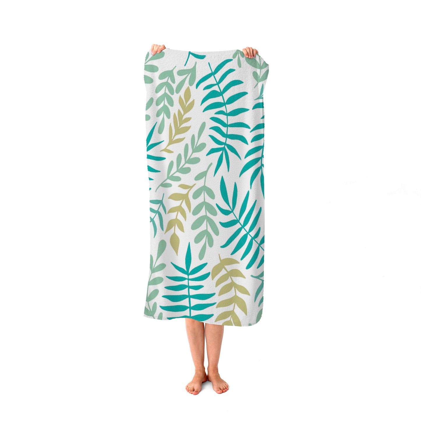 Multicolor Leafs And Branches Beach Towel