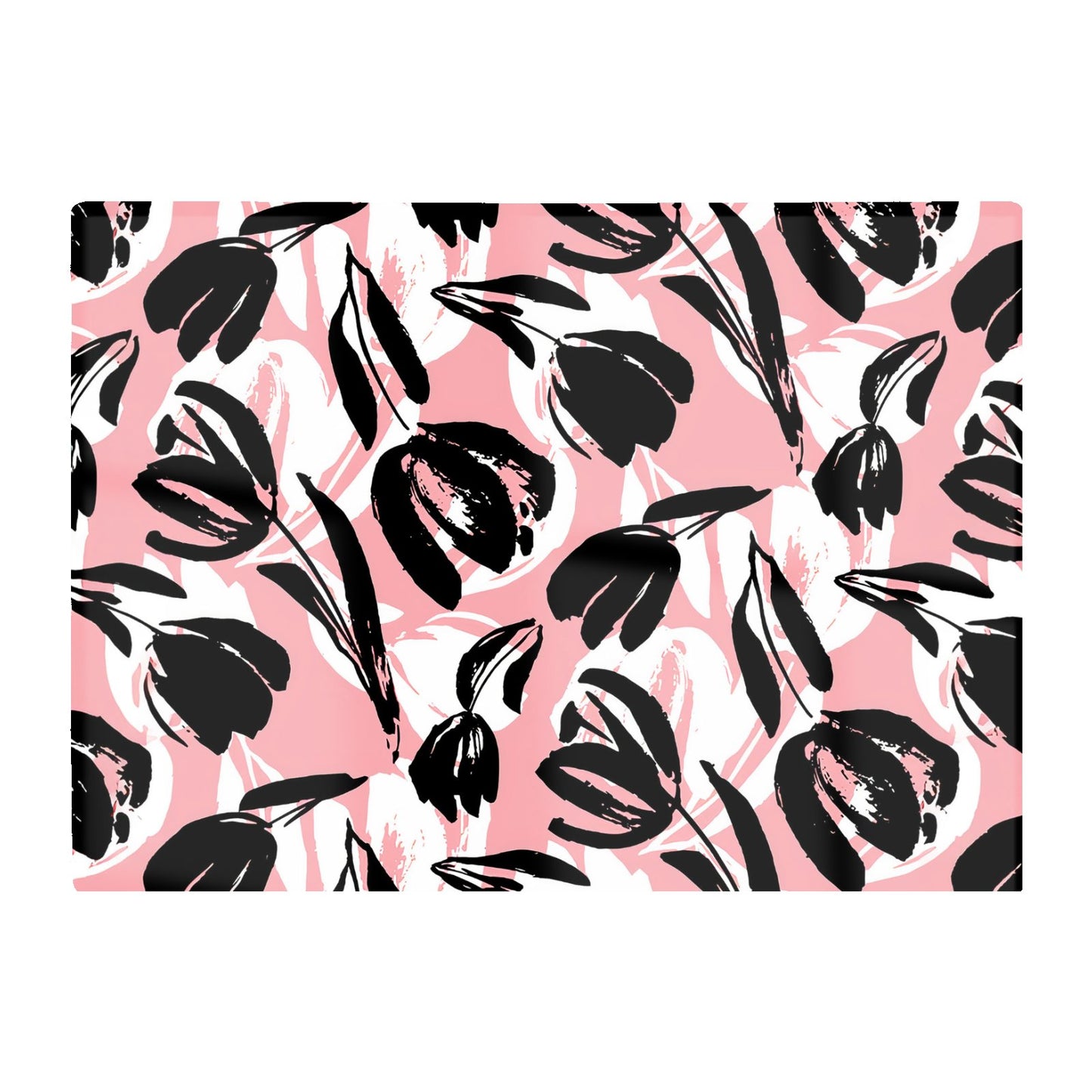 Nature Flat Spring Flower Motif Glass Chopping Board
