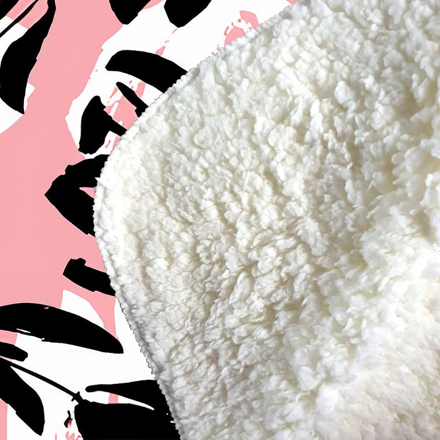 Nature Flat Spring Flower Motif Sherpa Blanket