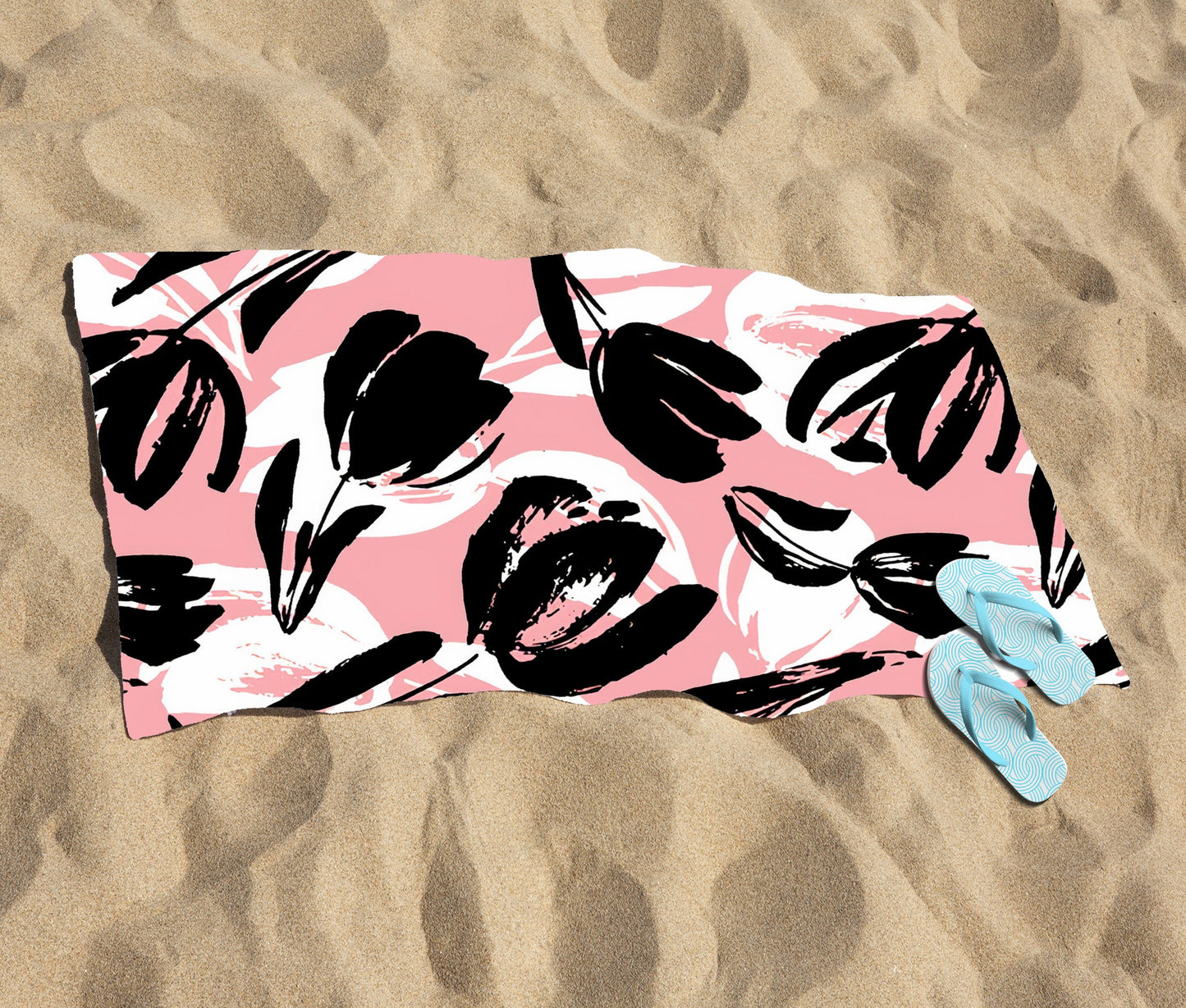 Nature Flat Spring Flower Motif Beach Towel