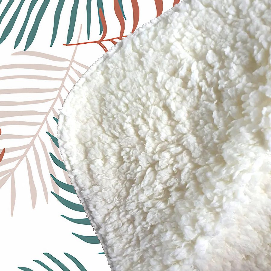 Palm Branches In Natural Colors Sherpa Blanket