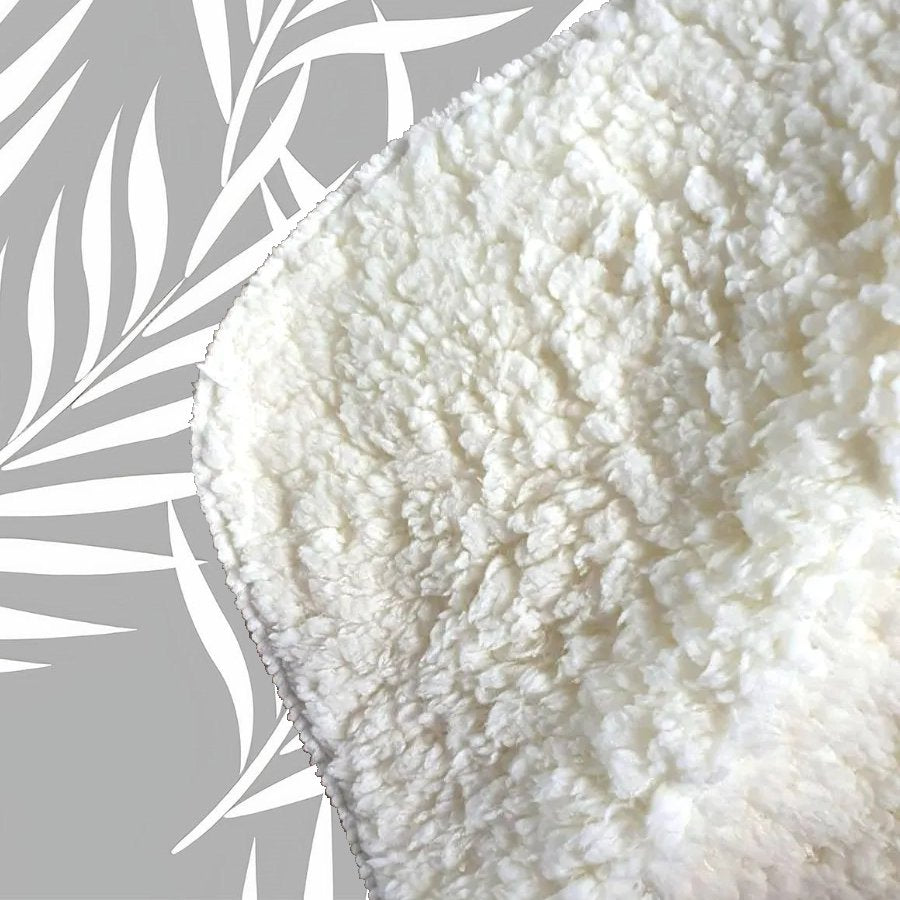 Palm Tree Leaves Sherpa Blanket