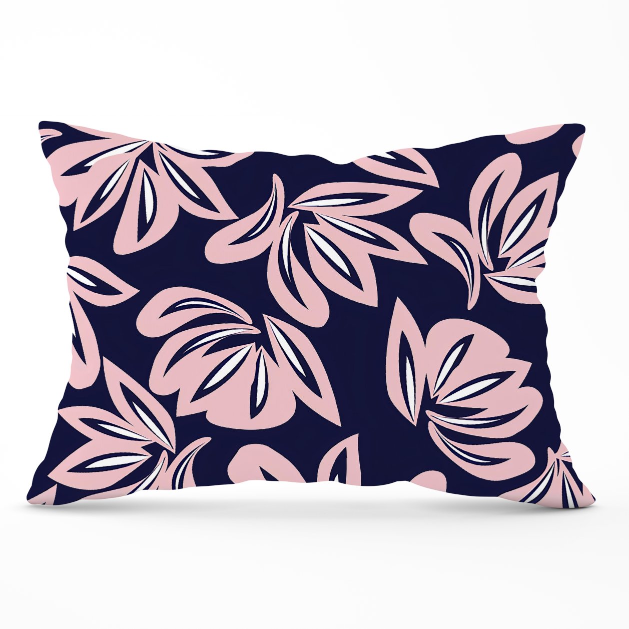 Pink Navy Floral Botanical Pattern Cushions