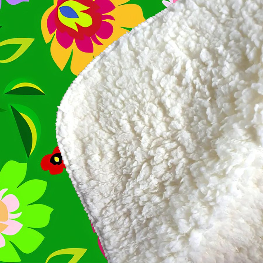 Polish Folk Floral Sherpa Blanket