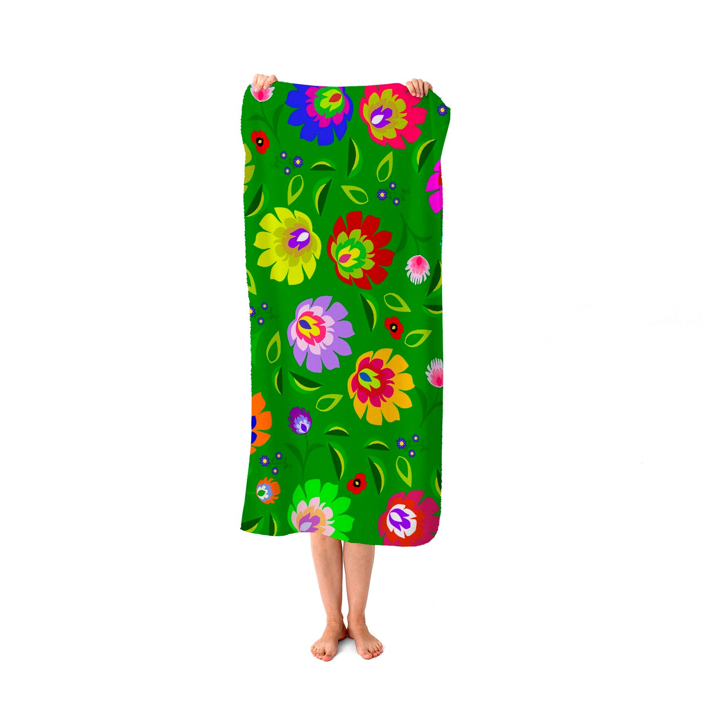 Polish Folk Floral Beach Towel