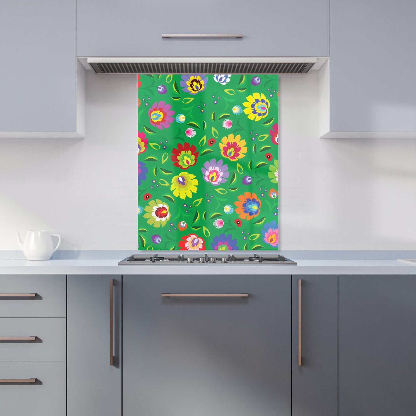 Polish Folk Floral Kitchen Splashback