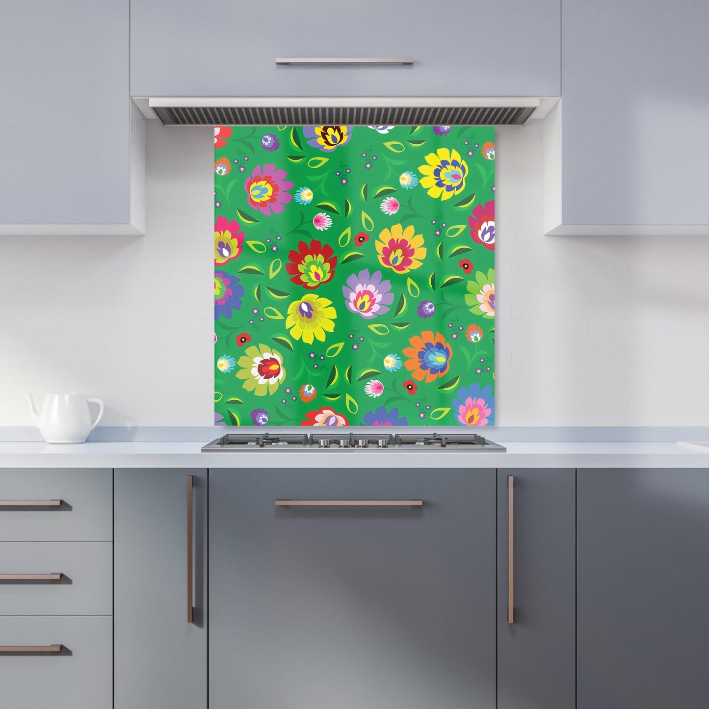 Polish Folk Floral Kitchen Splashback