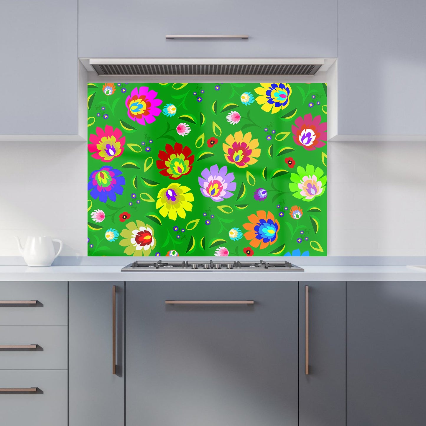 Polish Folk Floral Kitchen Splashback