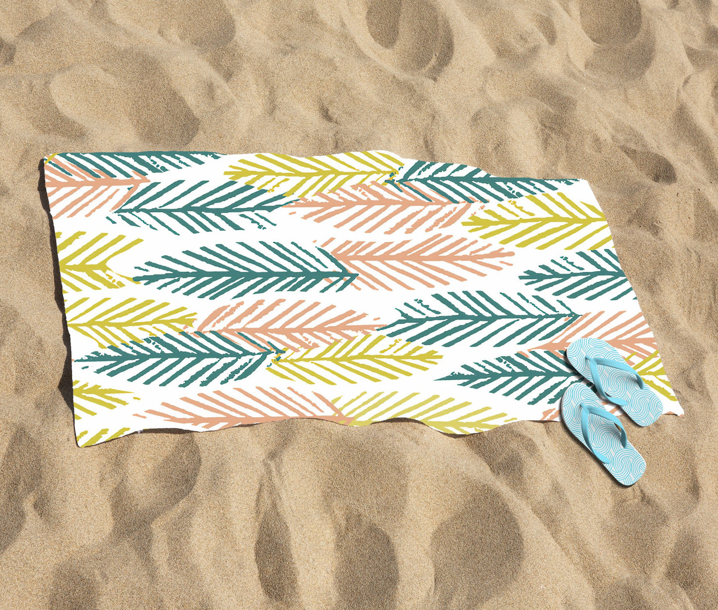 Scandinavian Style Foliage Beach Towel