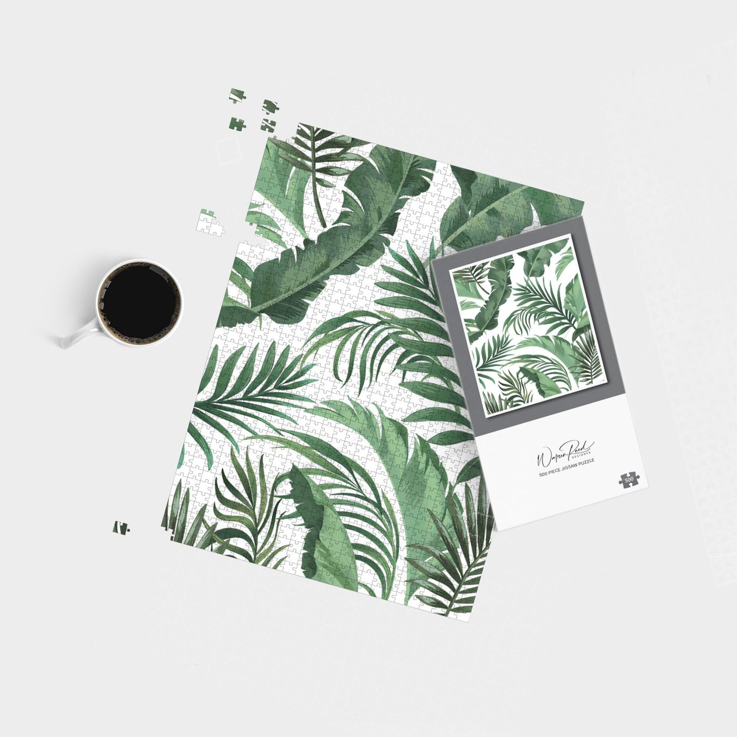 Trendy Tropical Leaves Jigsaw Puzzle