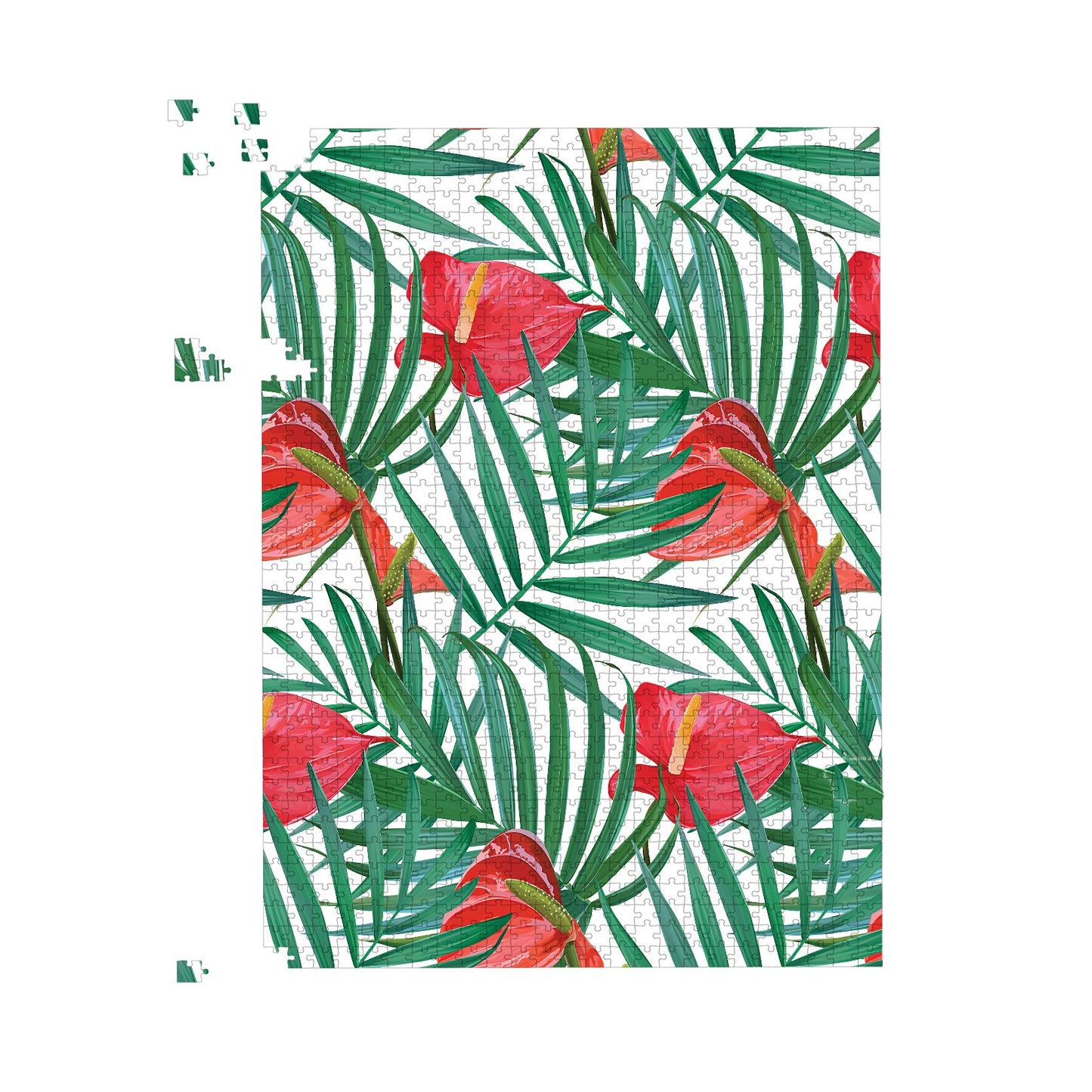 Tropical Flowers And Palm Leaves Jigsaw Puzzle
