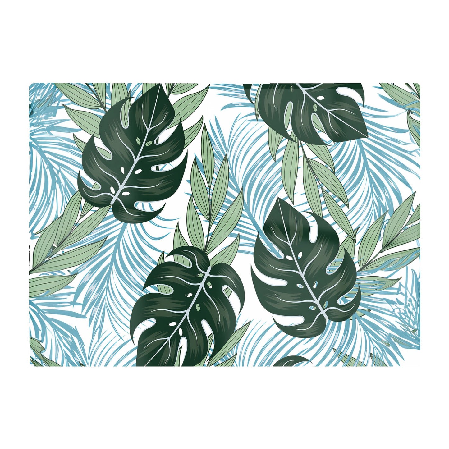 Tropical Pattern Bright Plants Flowers Glass Chopping Board